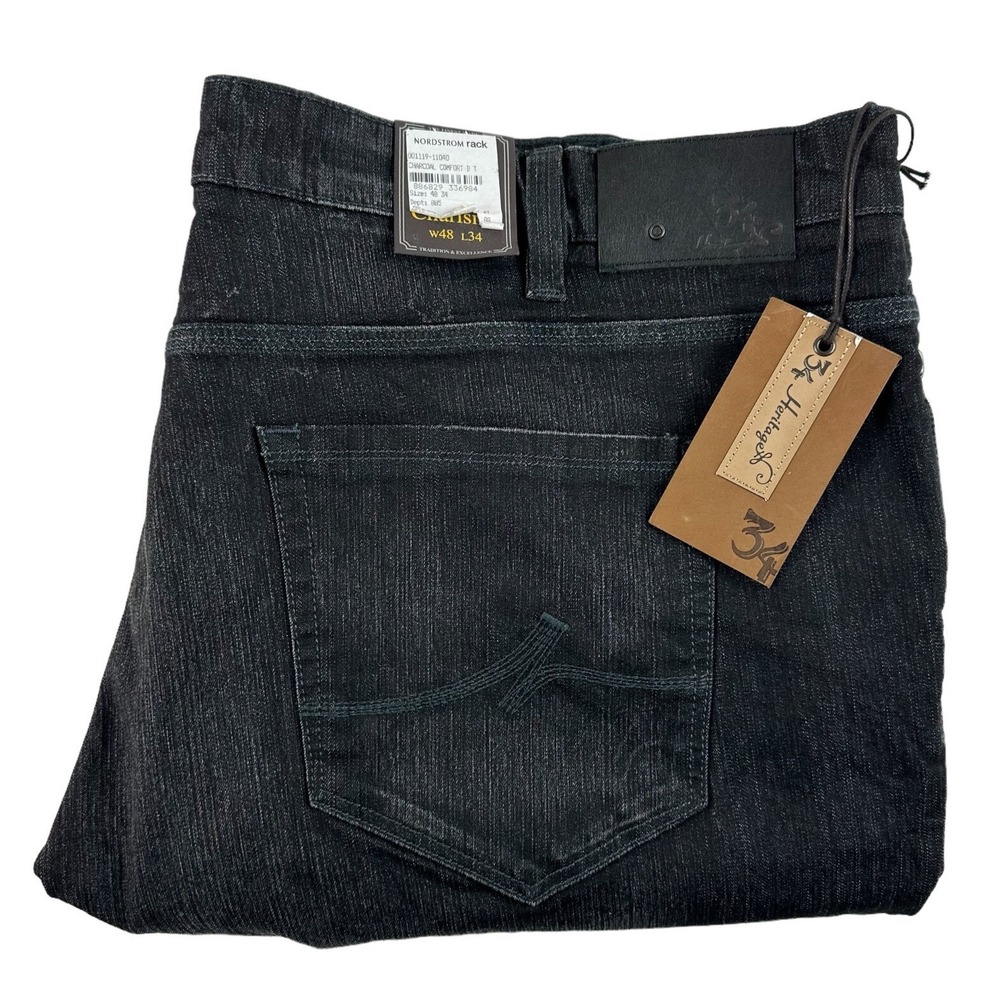 34 Heritage Charcoal Charisma Comfort Rise Mens Jeans 48x34 Straight Leg NWT